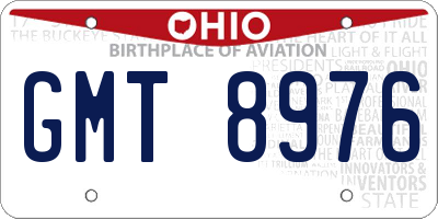 OH license plate GMT8976