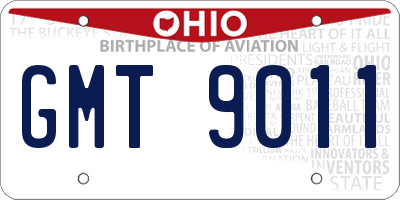 OH license plate GMT9011