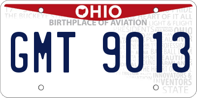 OH license plate GMT9013