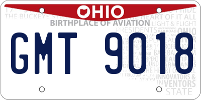 OH license plate GMT9018
