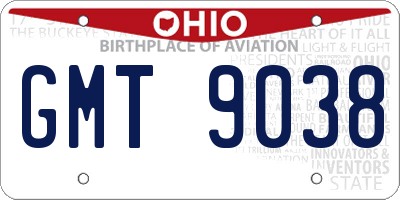 OH license plate GMT9038