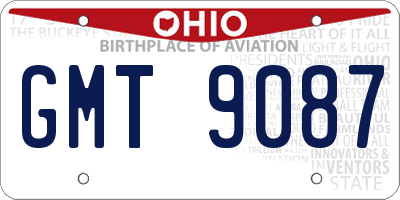 OH license plate GMT9087