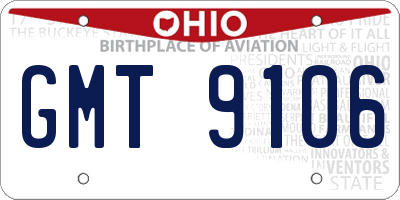 OH license plate GMT9106