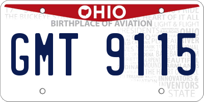 OH license plate GMT9115