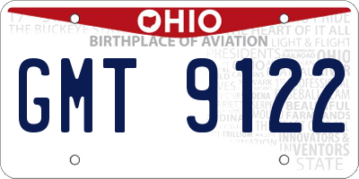 OH license plate GMT9122