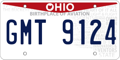 OH license plate GMT9124