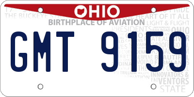 OH license plate GMT9159