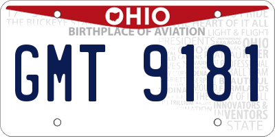 OH license plate GMT9181