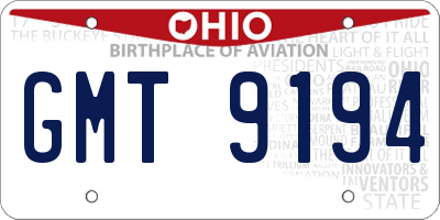 OH license plate GMT9194
