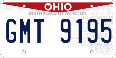 OH license plate GMT9195