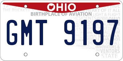 OH license plate GMT9197