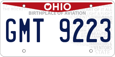 OH license plate GMT9223