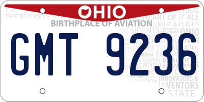 OH license plate GMT9236