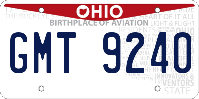 OH license plate GMT9240