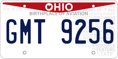 OH license plate GMT9256