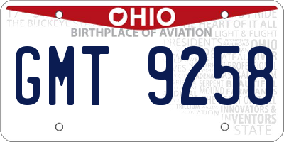 OH license plate GMT9258
