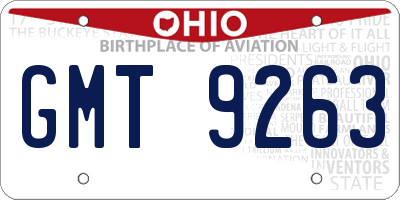 OH license plate GMT9263