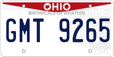 OH license plate GMT9265