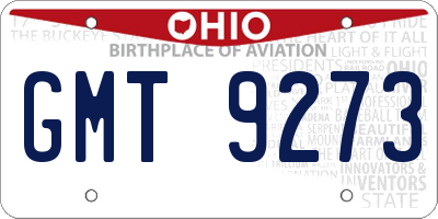 OH license plate GMT9273