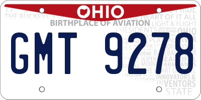 OH license plate GMT9278