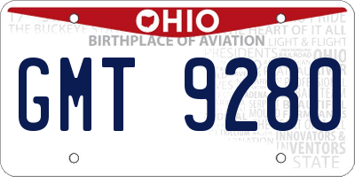 OH license plate GMT9280