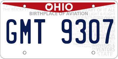 OH license plate GMT9307