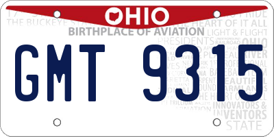 OH license plate GMT9315