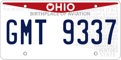 OH license plate GMT9337