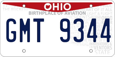 OH license plate GMT9344