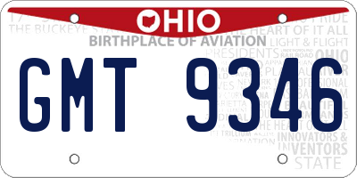 OH license plate GMT9346