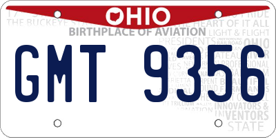 OH license plate GMT9356