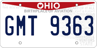 OH license plate GMT9363