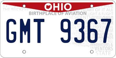 OH license plate GMT9367