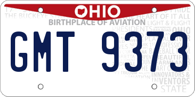 OH license plate GMT9373