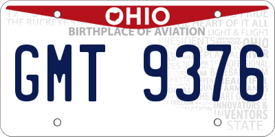 OH license plate GMT9376