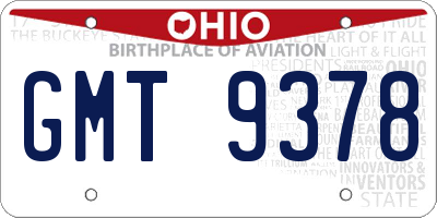 OH license plate GMT9378