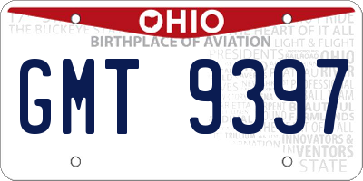 OH license plate GMT9397