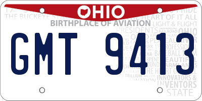 OH license plate GMT9413