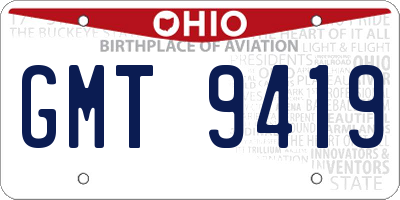 OH license plate GMT9419