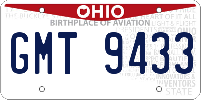 OH license plate GMT9433