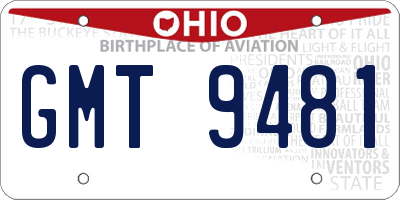 OH license plate GMT9481
