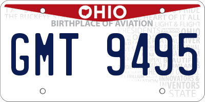 OH license plate GMT9495