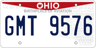 OH license plate GMT9576