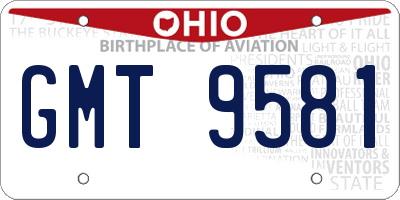 OH license plate GMT9581