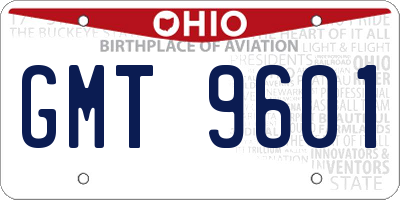 OH license plate GMT9601
