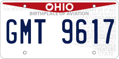 OH license plate GMT9617