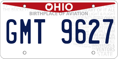 OH license plate GMT9627
