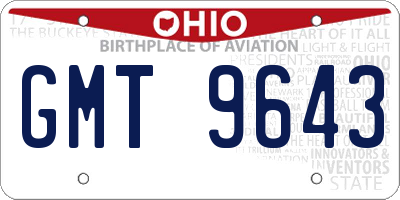 OH license plate GMT9643
