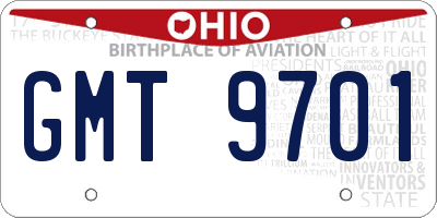 OH license plate GMT9701