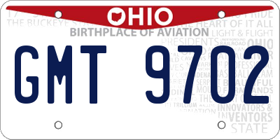 OH license plate GMT9702